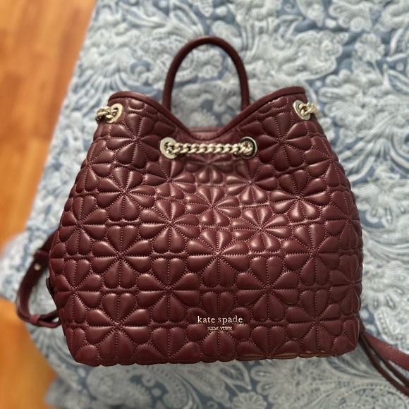kate spade Handbags - Kate Spade Maroon Quilted Backpack